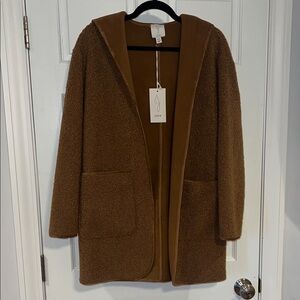 Joie Tan Teddy Hooded Jacket, NWT